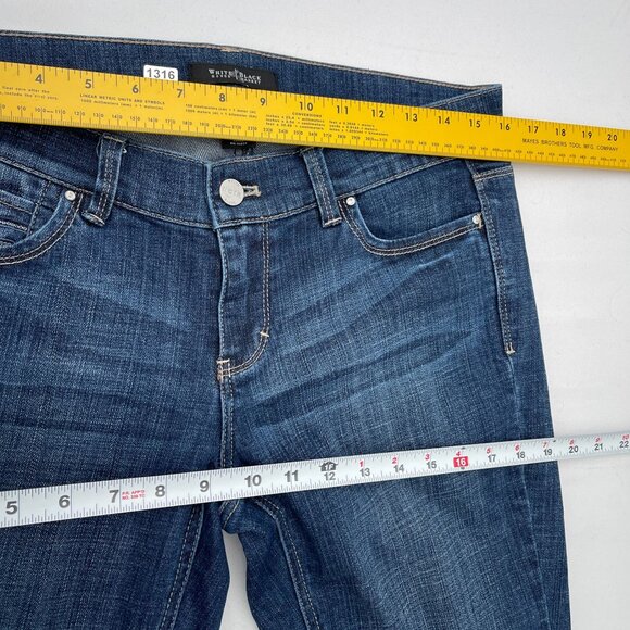 WHBM Low-Rise Womens Jeans Flared Leg Dark Wash Denim White House Black Market 6 - Picture 6 of 10